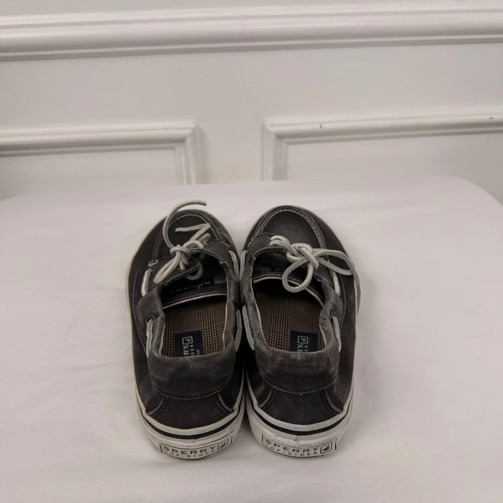 Sperry Top-Sider Bahama Mens 8.5M Black Canvas Boat Shoe Sneakers L12-CH171
